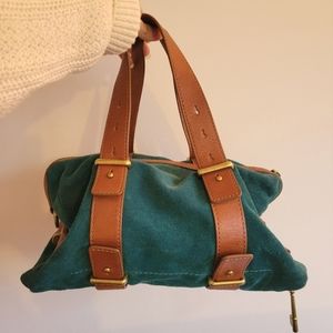 Suede Green Fossil Leather Purse